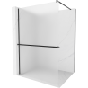 Mexen Kioto+ Walk-in Shower Wall with Shelf 100 x 200 cm, Frosted, Black - 800-100-121-70-30