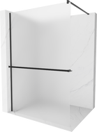 Mexen Kioto+ ścianka prysznicowa z półką Walk-in 100 x 200 cm, szron, czarna - 800-100-121-70-30