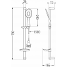 Mexen DB73 Duschsystem zum Schieben, schwarz - 785734584-70