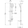 Mexen DB73 sliding shower set, black - 785734584-70