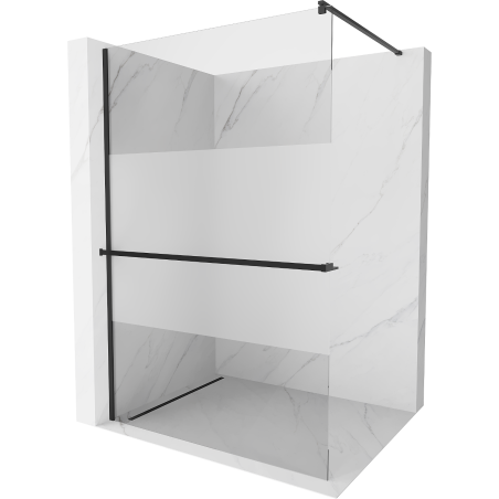 Mexen Kioto+ Duschwand mit Regal Walk-in 90 x 200 cm, transparent/Matt, schwarz - 800-090-121-70-35