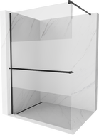 Mexen Kioto+ tuš stijena s policom Walk-in 100 x 200 cm, prozirna/mat, crna - 800-100-121-70-35