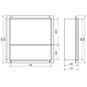 Mexen X-Wall-NR nišas plaukts bez atloka ar plauktu 30 x 30 cm, gun gray matēts - 19E1303010S