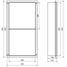 Mexen X-Wall-NR Nischenregal ohne Flansch mit Regal 60 x 30 cm, gebürstetes Gun Grey - 19E1603010S