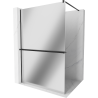 Mexen Kioto+ paroi de douche avec étagère Walk-in 90 x 200 cm, miroir, noir - 800-090-121-70-50