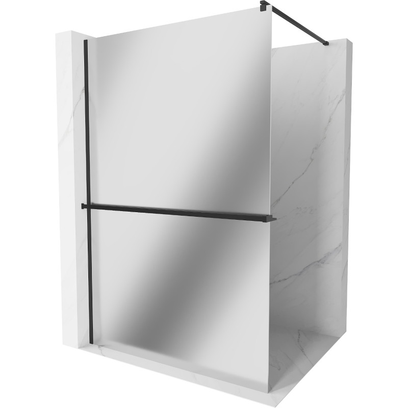 Mexen Kioto+ tuš pregrada s policom Walk-in 100 x 200 cm, ogledalo, crna - 800-100-121-70-50