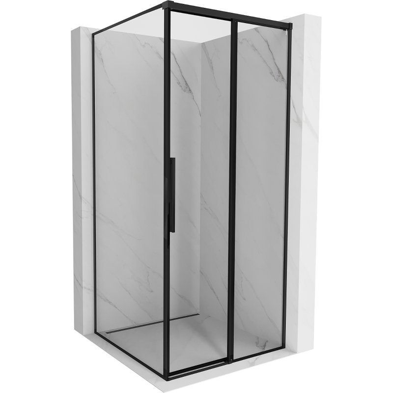 Mexen Rox cabine de duche deslizante direita 120 x 120 cm, moldura preta, preta - 8C2-120-120-70-70-P