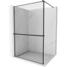 Mexen Kioto+ Duschwand mit Regal Walk-in 100 x 200 cm, schwarzer Rahmen, schwarz - 800-100-121-70-70