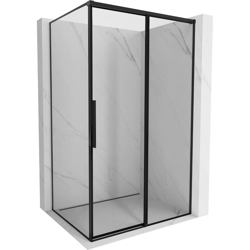 Mexen Rox Duschkabine rechts verschiebbar 150 x 120 cm, schwarzer Rahmen, schwarz - 8C2-150-120-70-70-P