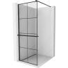Mexen Kioto+ Duschwand mit Ablage Walk-in 80 x 200 cm, schwarzes Gitter, schwarz - 800-080-121-70-77