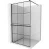 Mexen Kioto+ Duschwand mit Regal Walk-in 100 x 200 cm, schwarzes Gitter, schwarz - 800-100-121-70-77