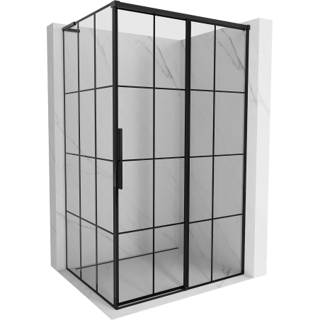 Mexen Rox L sliding shower enclosure right 90 x 80 cm, black grid, black - 8C2L-090-080-70-77-P