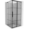 Mexen Rox L duschkabin skjutdörr höger 90 x 90 cm, svart ruta, svart - 8C2L-090-090-70-77-P