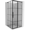 Mexen Rox L right sliding shower enclosure 90 x 90 cm, black grid, black - 8C2L-090-090-70-77-P