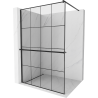 Mexen Kioto+ Duschwand mit Regal Walk-in 130 x 200 cm, schwarzes Gitter, schwarz - 800-130-121-70-77