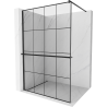 Mexen Kioto+ shower wall with shelf Walk-in 130 x 200 cm, black grid, black - 800-130-121-70-77