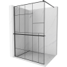 Mexen Kioto+ Duschwand mit Regal Walk-in 90 x 200 cm, schwarzes Muster, schwarz - 800-090-121-70-78