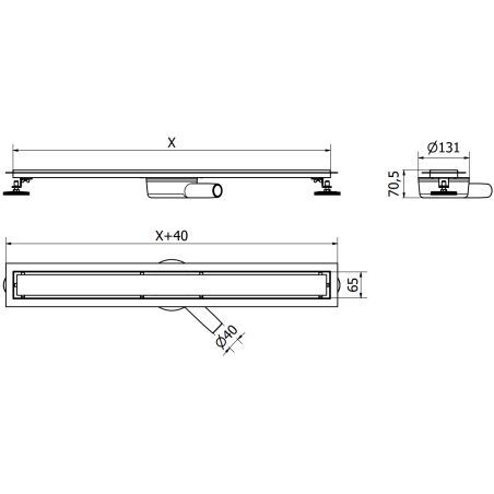 Mexen Flat 360° M18 draaibare lineaire afvoer 50 cm, roze goud - 1623050-40