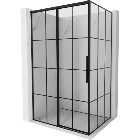 Mexen Rox sliding shower cabin left 100 x 80 cm, black grid, black - 8C2-100-080-70-77-L