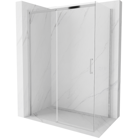 Mexen Omega 160 x 80 cm Sliding Shower Enclosure, Transparent, Chrome - 825-160-080-01-00