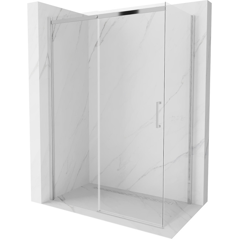 Mexen Omega klizna za tuš s kliznim vratima 160 x 90 cm, prozirna, krom - 825-160-090-01-00