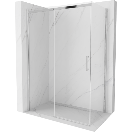 Mexen Omega klizna za tuš s kliznim vratima 160 x 90 cm, prozirna, krom - 825-160-090-01-00