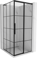 Mexen Rox L kabina prysznicowa rozsuwana prawa 120 x 120 cm, czarna kratka , czarna - 8C2L-120-120-70-77-P
