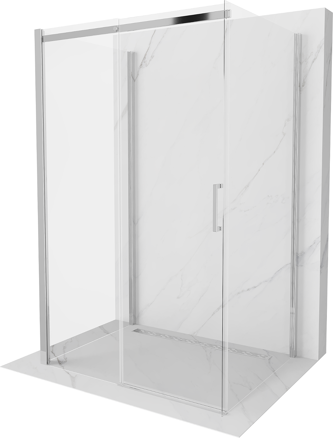 Mexen Omega kabina prysznicowa 3-ścienna, rozsuwana 110 x 80 cm, transparent, chrom - 825-110-080-01-00-3S