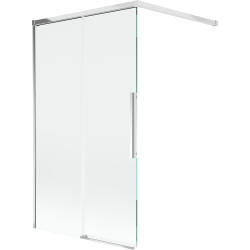 Mexen Rox kopalniška zložljiva 2-krilna drsna vrata 140 x 150 cm, prozorna, krom - 8C9-140-003-01-00