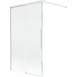 Mexen Rox kahepoolne lükatav vannisein 100 x 150 cm, läbipaistev, valge - 8C9-100-003-20-00