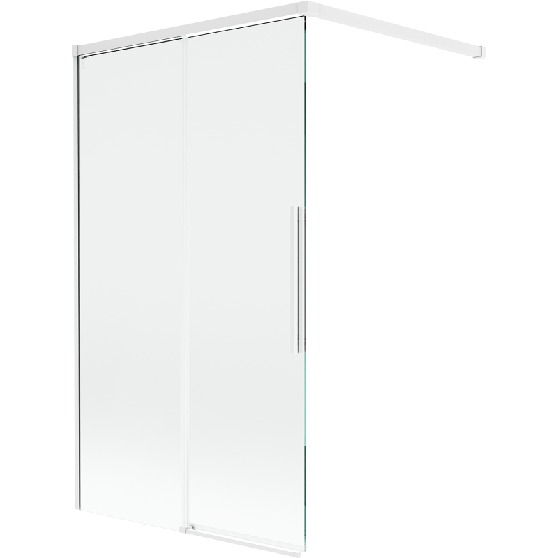 Mexen Rox Badewannensichtschutz 2-flügelig, schiebbar 100 x 150 cm, transparent, weiß - 8C9-100-003-20-00