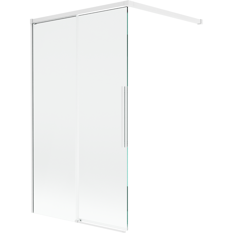 Mexen Rox badwand 2-delige verschuifbare 100 x 150 cm, transparant, wit - 8C9-100-003-20-00