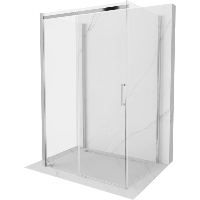 Mexen Omega-3S dreiseitige Duschkabine, verschiebbar 120 x 100 cm, transparent, Chrom - 825-120-100-01-00-3S