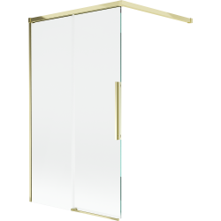 Mexen Rox duschskärm med två skjutbara paneler 100 x 150 cm, transparent, guld - 8C9-100-003-50-00