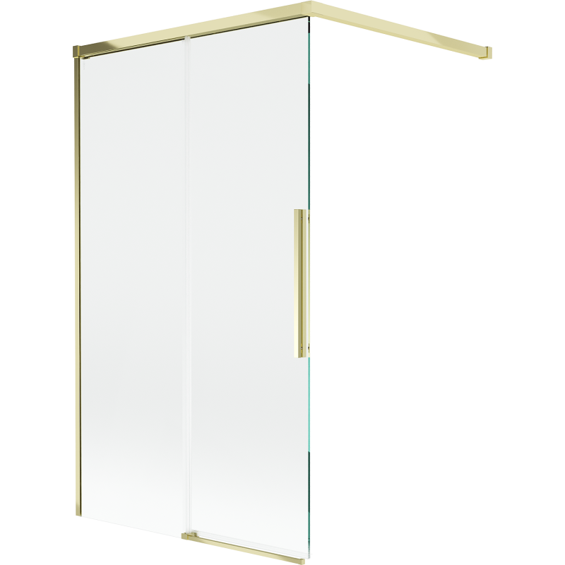 Mexen Rox parawan nawannowy 2-skrzydłowy rozsuwany 100 x 150 cm, transparent, złoty - 8C9-100-003-50-00