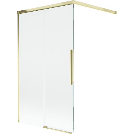 Mexen Rox mampara de ducha de 2 hojas corredera 100 x 150 cm, transparente, dorado - 8C9-100-003-50-00