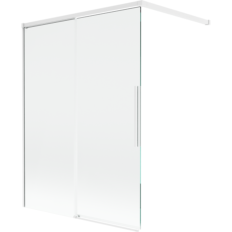 Mexen Rox 2-flügelige Badewannenabtrennung, verschiebbar, 120 x 150 cm, transparent, weiß - 8C9-120-003-20-00