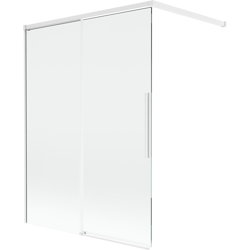 Mexen Rox parawan nawannowy 2-skrzydłowy rozsuwany 120 x 150 cm, transparent, biały - 8C9-120-003-20-00
