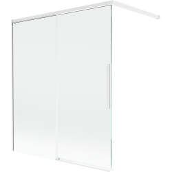 Mexen Rox klizni paravan za kadu, 2-krilni, prozirni, bijeli, 140 x 150 cm - 8C9-140-003-20-00