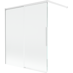 Mexen Rox parawan nawannowy 2-skrzydłowy rozsuwany 140 x 150 cm, transparent, biały - 8C9-140-003-20-00