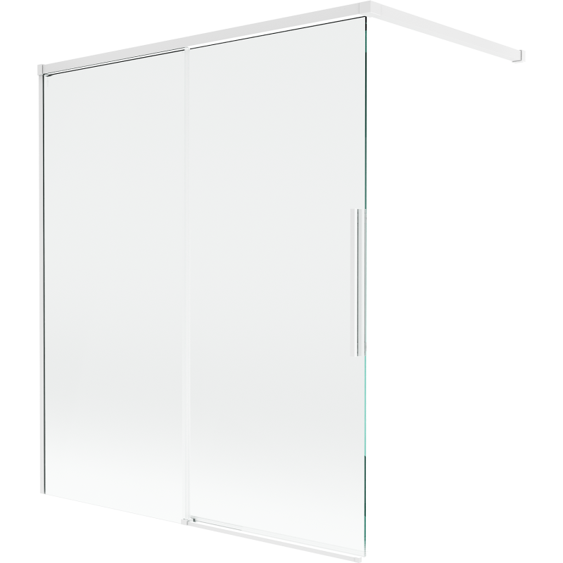 Mexen Rox Duschabtrennung 2-flügelig verschiebbar 140 x 150 cm, transparent, weiß - 8C9-140-003-20-00