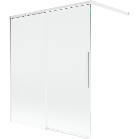 Mexen Rox Duschabtrennung 2-flügelig verschiebbar 140 x 150 cm, transparent, weiß - 8C9-140-003-20-00