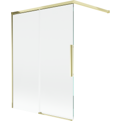 Mexen Rox kaksiosainen liukuva kylpyhuoneen suihkuovi 120 x 150 cm, läpinäkyvä, kultainen - 8C9-120-003-50-00