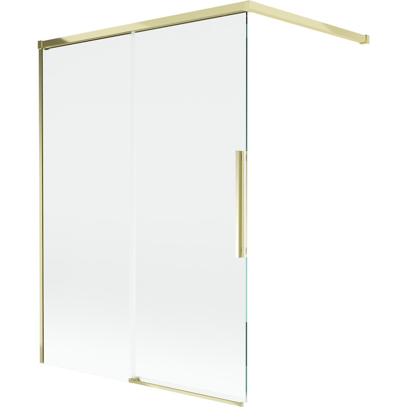 Mexen Rox δίφυλλη συρόμενη πόρτα ντουζιέρας 120 x 150 cm, διάφανο, χρυσό