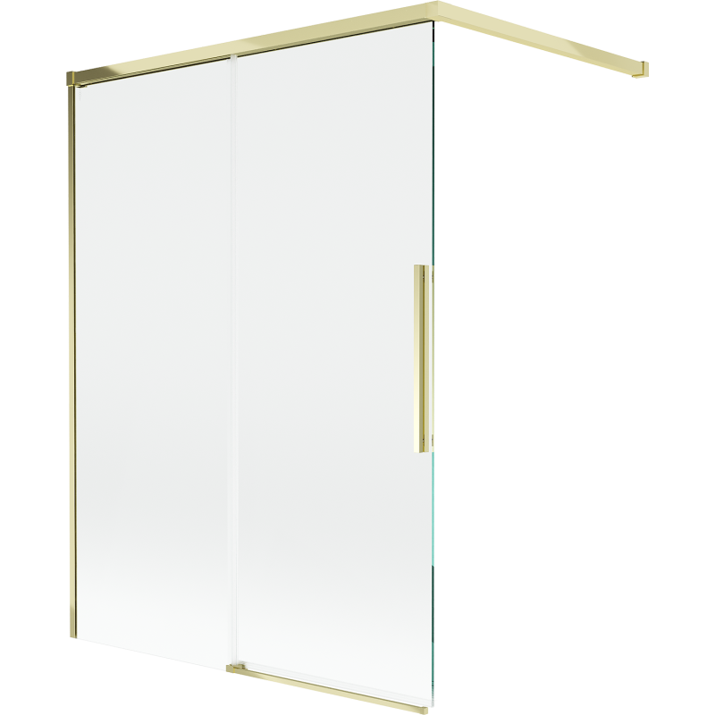 Mexen Rox Duschabtrennung, 2-flügelig, verschiebbar, 120 x 150 cm, transparent, gold - 8C9-120-003-50-00