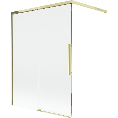 Mexen Rox Duschabtrennung, 2-flügelig, verschiebbar, 120 x 150 cm, transparent, gold - 8C9-120-003-50-00