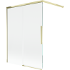 Mexen Rox Duschabtrennung, 2-flügelig, verschiebbar, 120 x 150 cm, transparent, gold - 8C9-120-003-50-00