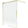 Mexen Rox kopalna pregrada za kad 2-delna drsna 120 x 150 cm, prozorna, zlata - 8C9-120-003-50-00