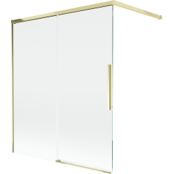 Mexen Rox vannitoa kokkupandav dušisein, 2-osaline liuguks 140 x 150 cm, läbipaistev, kuldne - 8C9-140-003-50-00