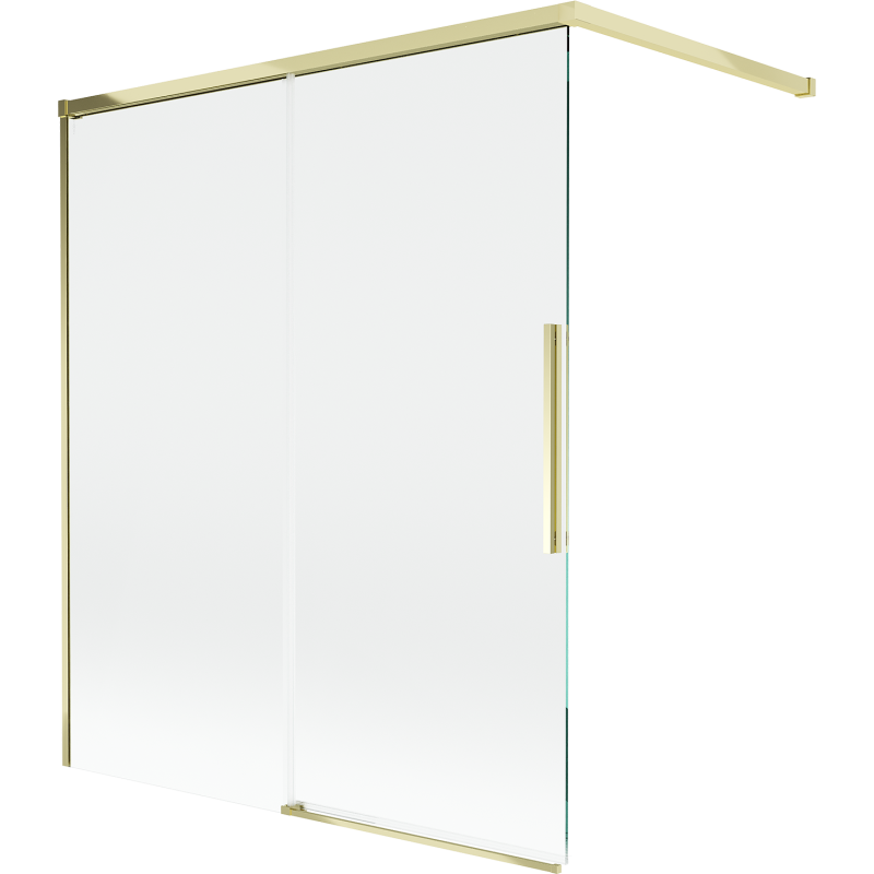 Mexen Rox 2-flügelige Duschabtrennung, verschiebbar, 140 x 150 cm, transparent, gold - 8C9-140-003-50-00